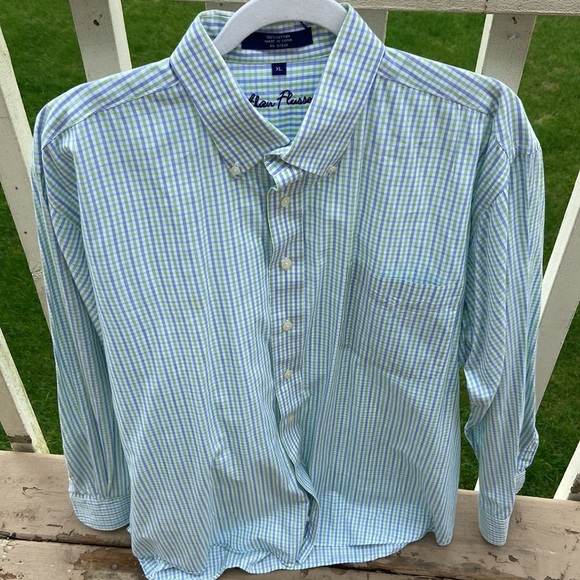 Alan Flusser Other - Men’s Alan Flusser small plaid green and blue button down, Size XL, Lightweight